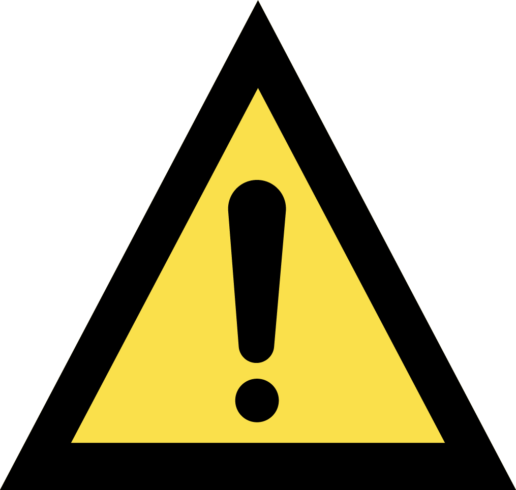 The image depicts an Australian Warning System Hazard Icon. The Icon is in the shape of an equilateral triangle depicting a black border and a yellow background to reflect the 'Advice' warning level, within the triangle, in black, is an exclamation mark to depict the hazard of other.